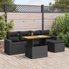 VidaXL Garden Lounge Set 6 Pcs with Cushions Black Wicker 3327023