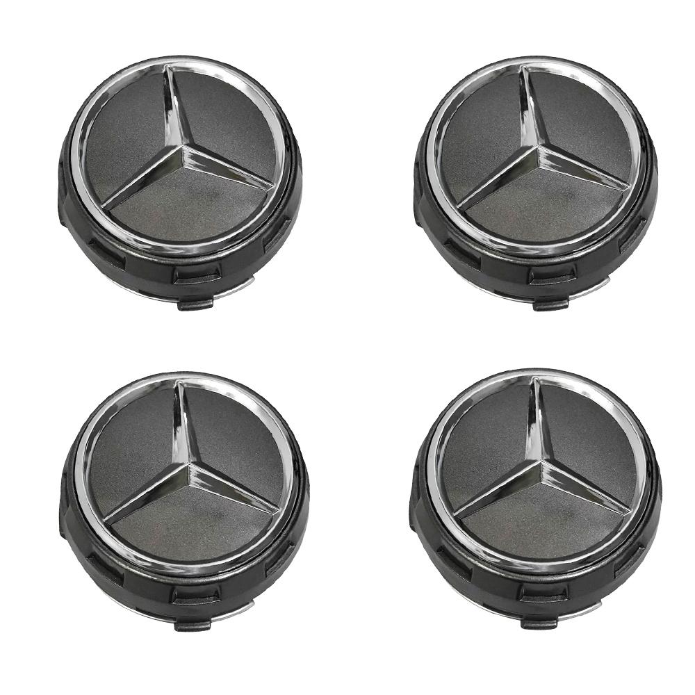 EFQXA1 4Pcs 75mm Black Red Raised Car Wheel Center Caps for Mercedes Benz AMG Styling Caps A0004000900
