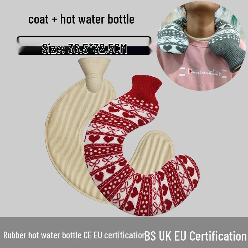 Explosion-Proof Hot Water Bottle: Rubber Design for Stomach and Feet, Long-Lasting Warmth