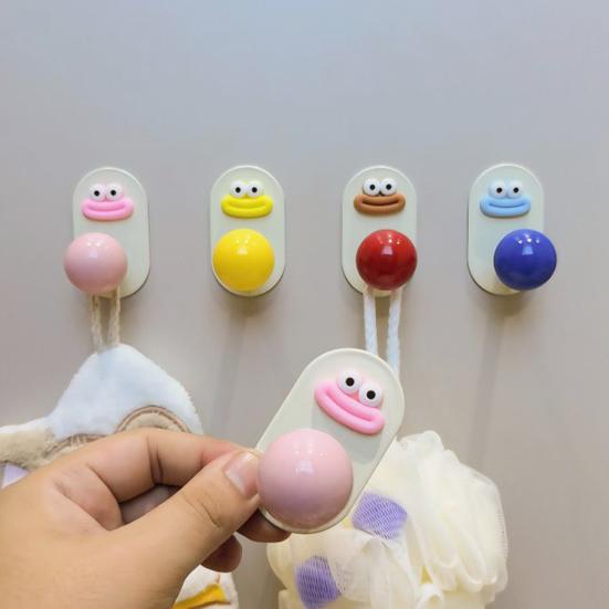 Adhesive Cartoon Hook Bathroom Towel Hook Waterproof Cute Wall Hook for Kitchen Utensils Bedroom Coats