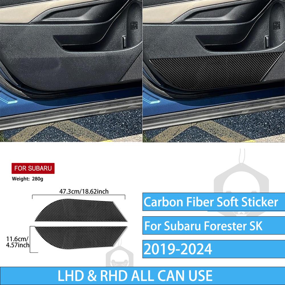 Real Carbon Fiber Car Accessories Gear Air Vent Set Trim Cover Soft Sticker For Subaru Forester SK      2024