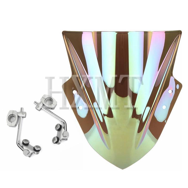 Motorcycle Windshield Windscreen With adjustable bracket Wind Screen For Yamaha MT125 FZ1 FZ6 FZ8 FZ8N XJ6 MT-01 MT03 MT09 MT07