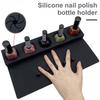 Silicone Nail Polish Holder Stand Anti-Spill Organizer 5 Slot 2 In 1 Nails Art Accessories Manicure Hand Rest Work Station for Manicure Pedicure