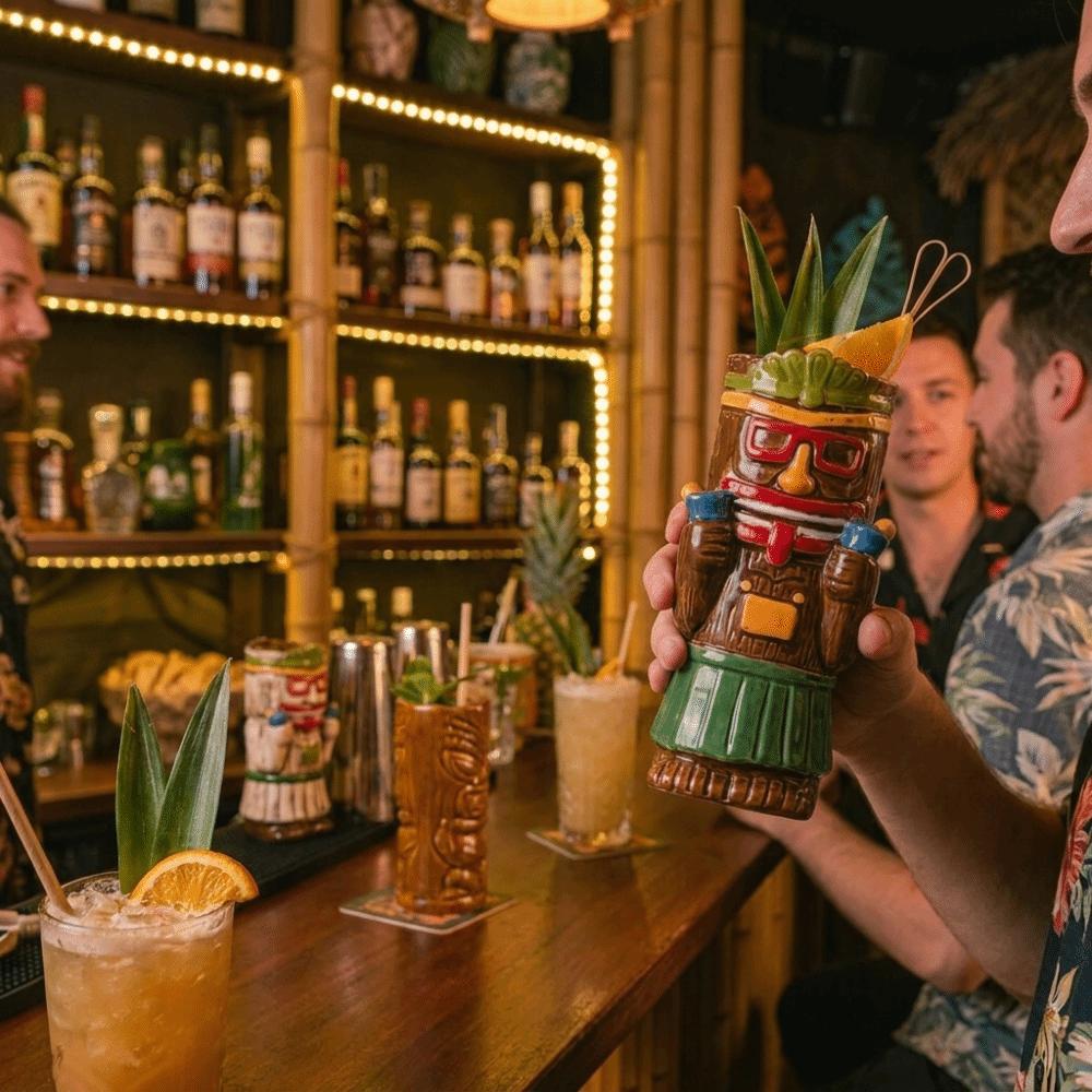 Ethnic Style Hawaiian Cocktail Cup Funny Beer Beverage Cup Ceramic Tiki Mug Tropical Party