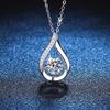 Water Drop Smart Zircon Necklace Female Korean Version 1 Carat Imitation Moissanite Pendant Jewelry