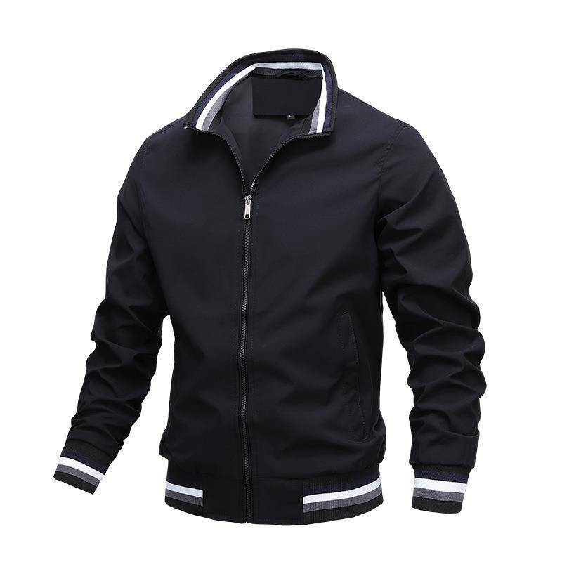 Autumn Men's Casual Solid Color Jacket Set