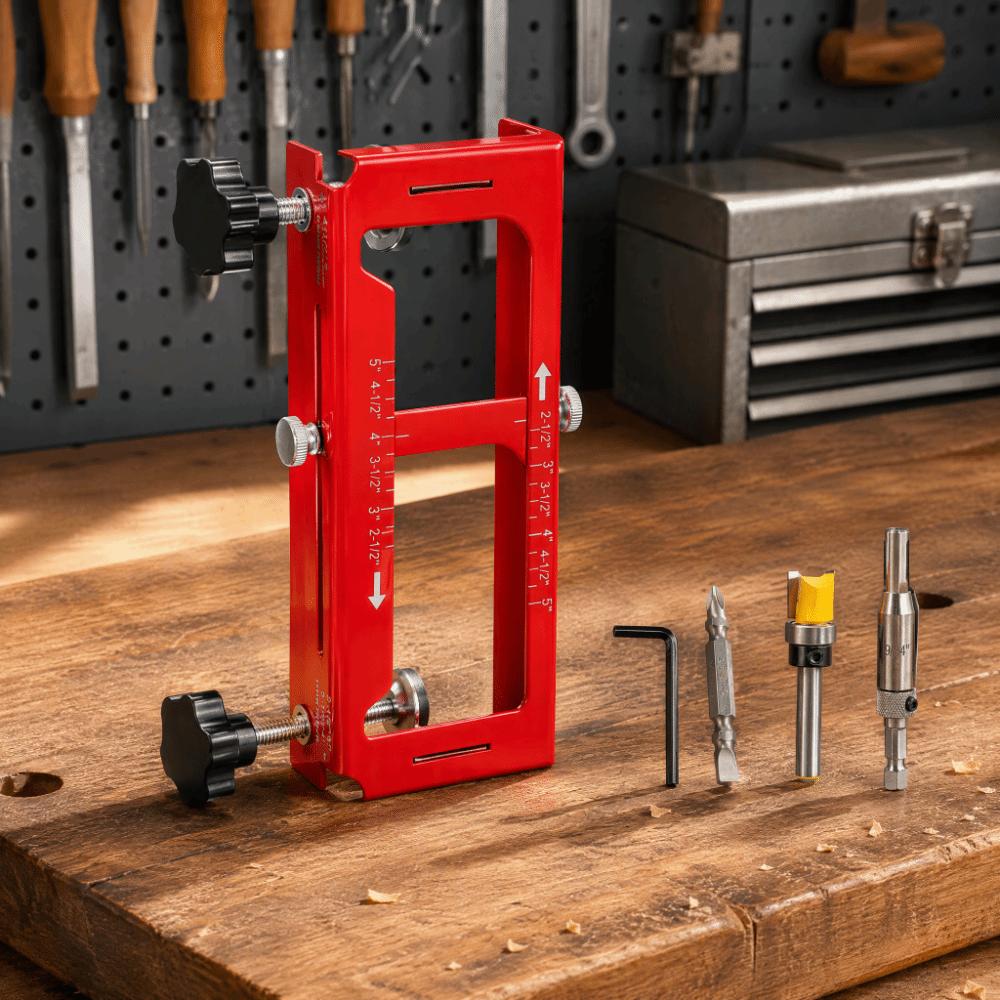 Stable Hinge Drilling Fixture Adjustable Door Hinge Routing Jig Woodworking Shop