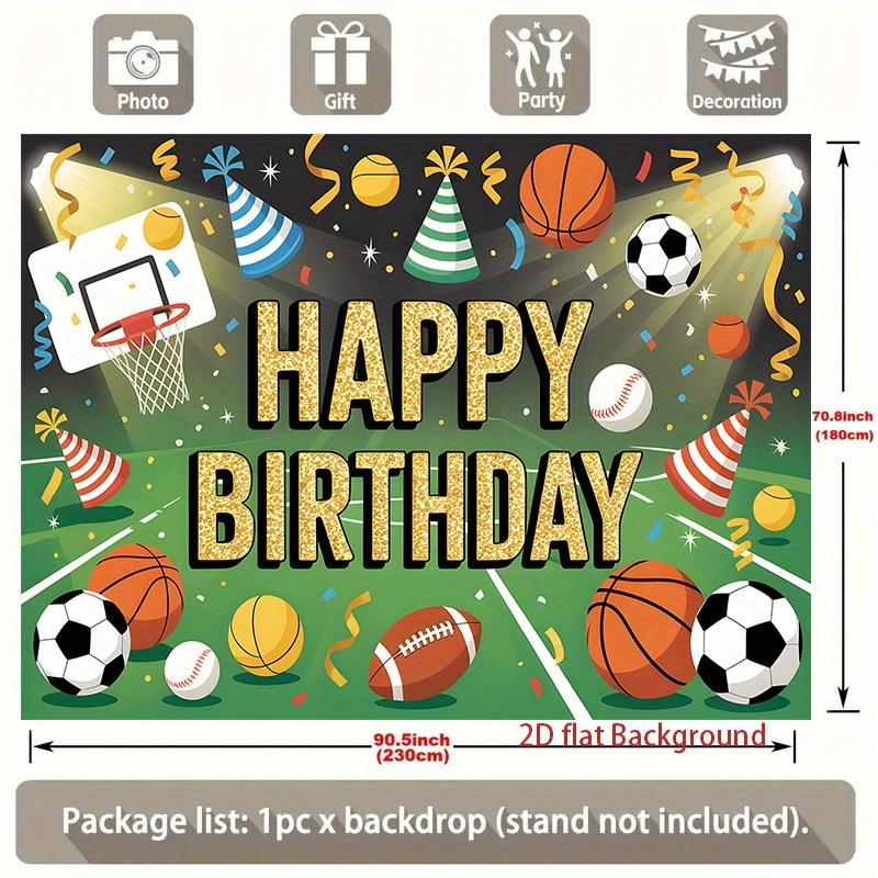 1pc Birthday Gift Box Sports Party Banner Polyester