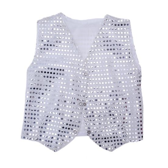 Детский жилет с пайетками для мальчиков, костюм для сценических выступлений, детский хип-хоп, джаз, танцевальный жилет свободного кроя для вечеринок, выступлений