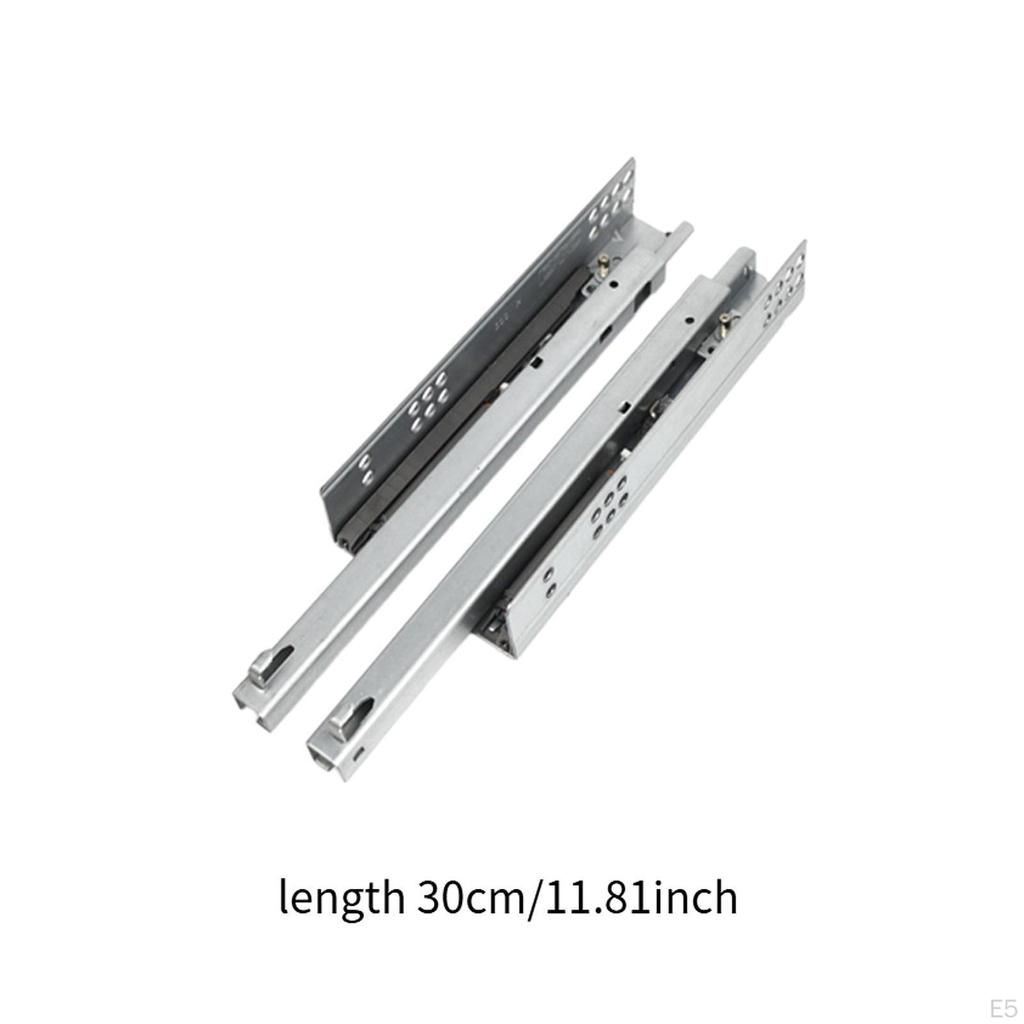 2 Pieces Drawer Slides Under Mount Glide Hide Drawers Track for Bath