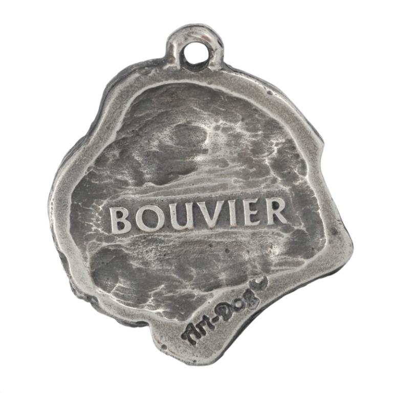Бувье-де-Фландр, Фландрская скотогонная собака - Посеребренный брелок с собакой в подарочной коробке, украшение для сумки, подвеска для рюкзака от бренда Art-Dog