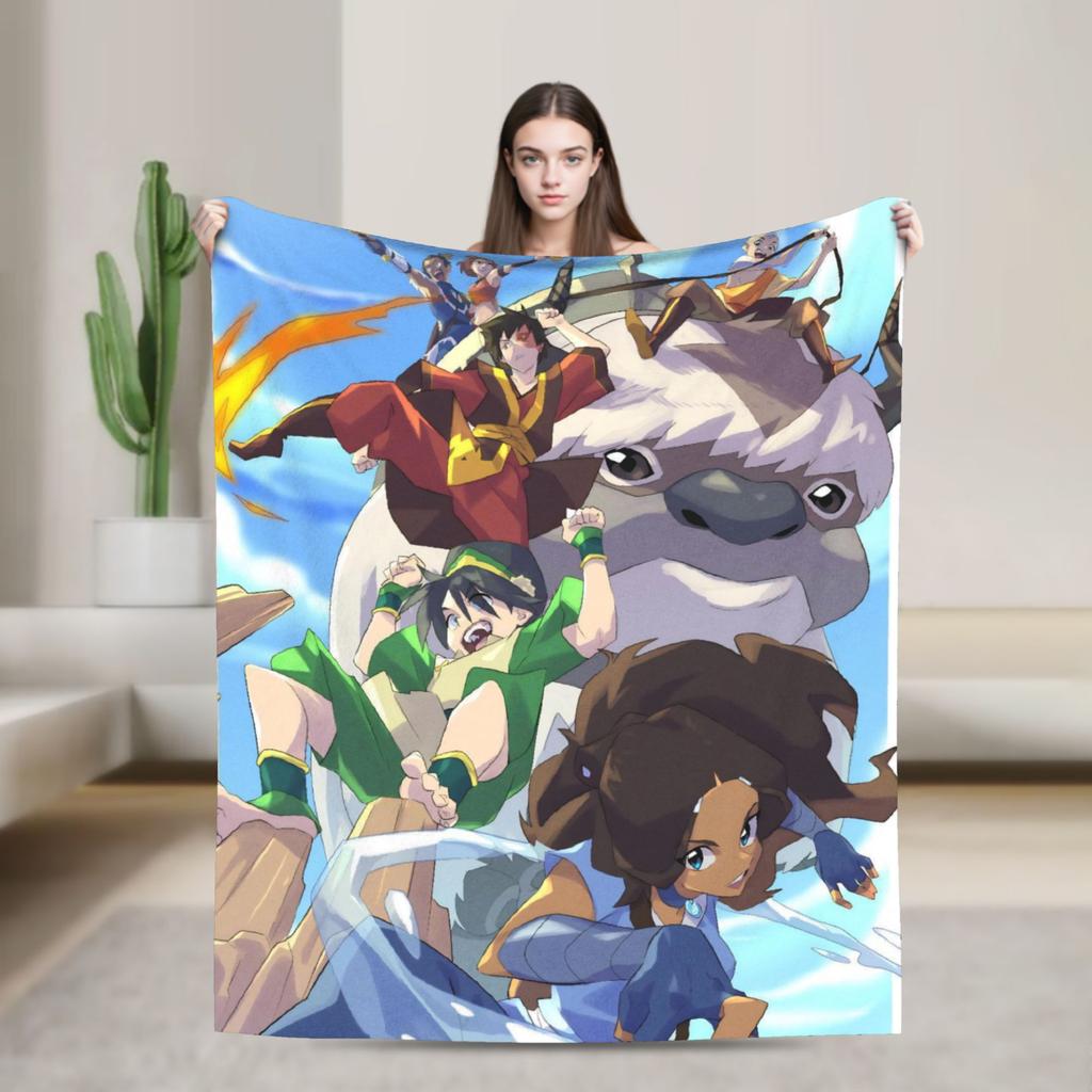 Avatar The Last Airbenders Flannel Blanket Winter  Soft Warm Throw Blanket for Children Living Room Bedspread Sofa Bed Cover