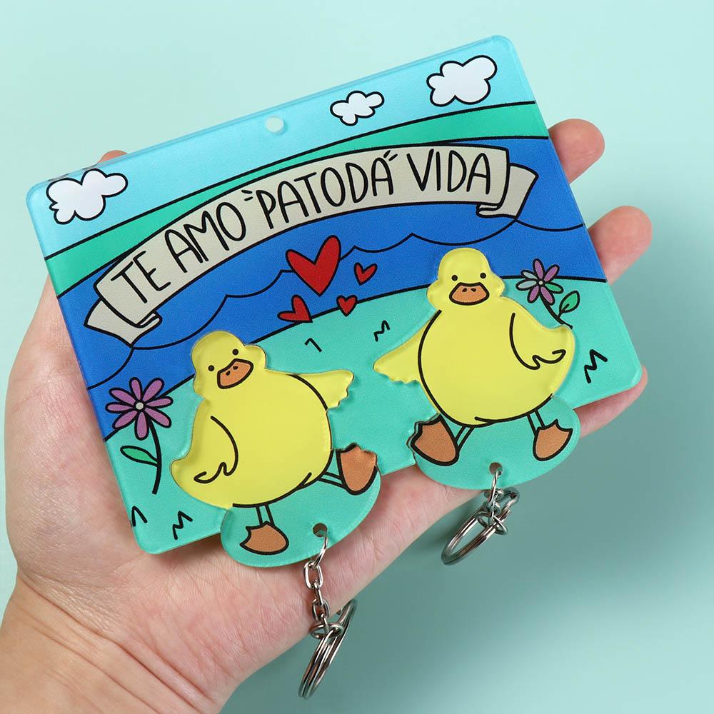 Cartoon Creative Keychain Funny Couple Keychains Car Key Ring Duckling Keychain Bag Accessories