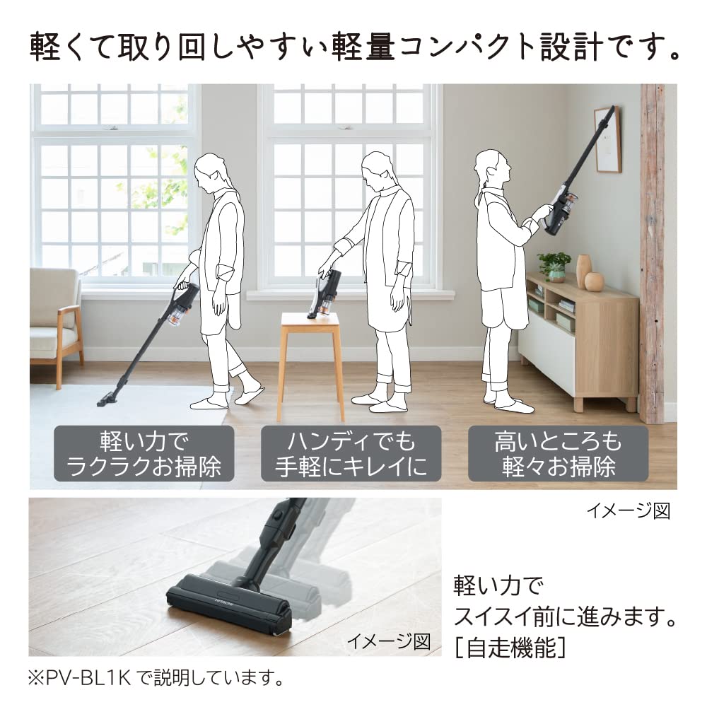 Hitachi Vacuum Cleaner Rakukaru Stick Cordless Stick Cleaner W White Made In Japan Lightweight PV-BL1K Self-propelled