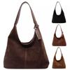 Women Suede Shoulder Bag Slouchy Tote Bag Large Capacity Purse for Work Travel
