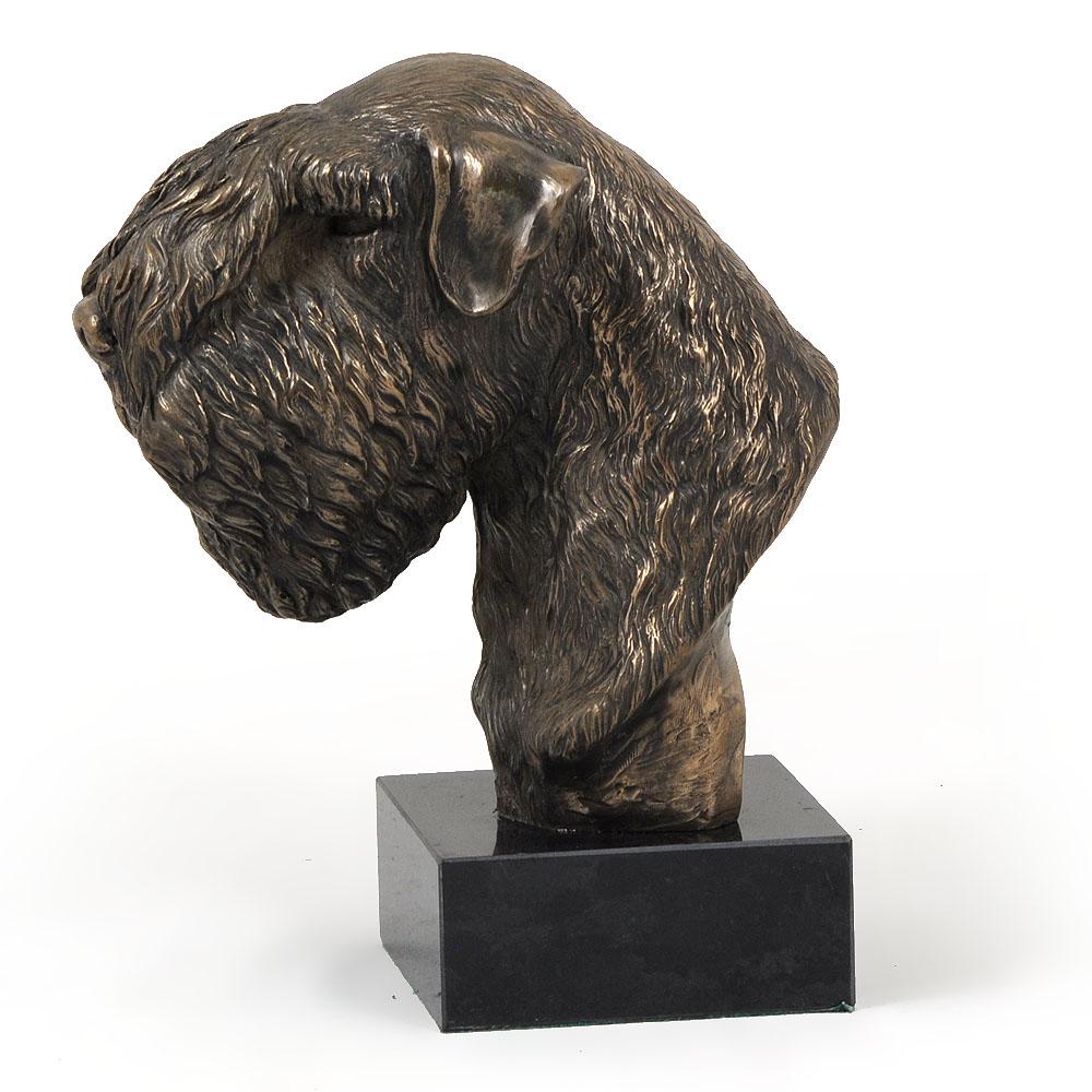 Irish Soft Coated Wheaten Terrier, Terier Pszeniczny - Statuetka Psa, Popiersie Na Kamiennej Podstawie, Rzeźba, Trofeum Na Wystawę Psów Marki Art-Dog