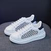Женская белая обувь Лето 2022 Сетчатые вставки Повседневные кроссовки Дышащая обувь для бега