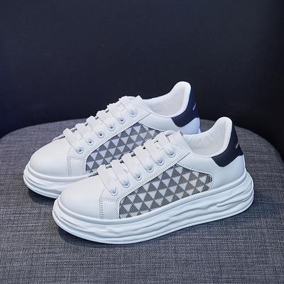Женская белая обувь Лето 2022 Сетчатые вставки Повседневные кроссовки Дышащая обувь для бега