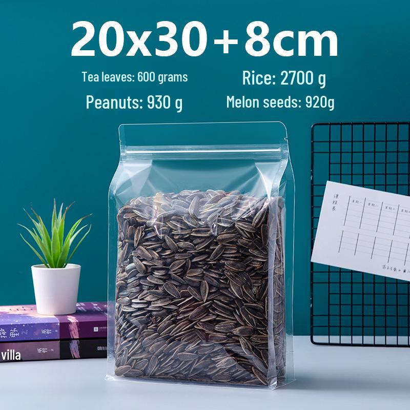 Матовый прозрачный самоклеящийся пакет для снеков с ручкой для хранения сухофруктов и чая