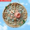 2D Flat 20*20cm1pc Pastoral Beautiful&elegant Peony Theme Round Art Plaque, Vintage Pink Floral Design Decorative Plate Perfect for Cafe&window&Garden