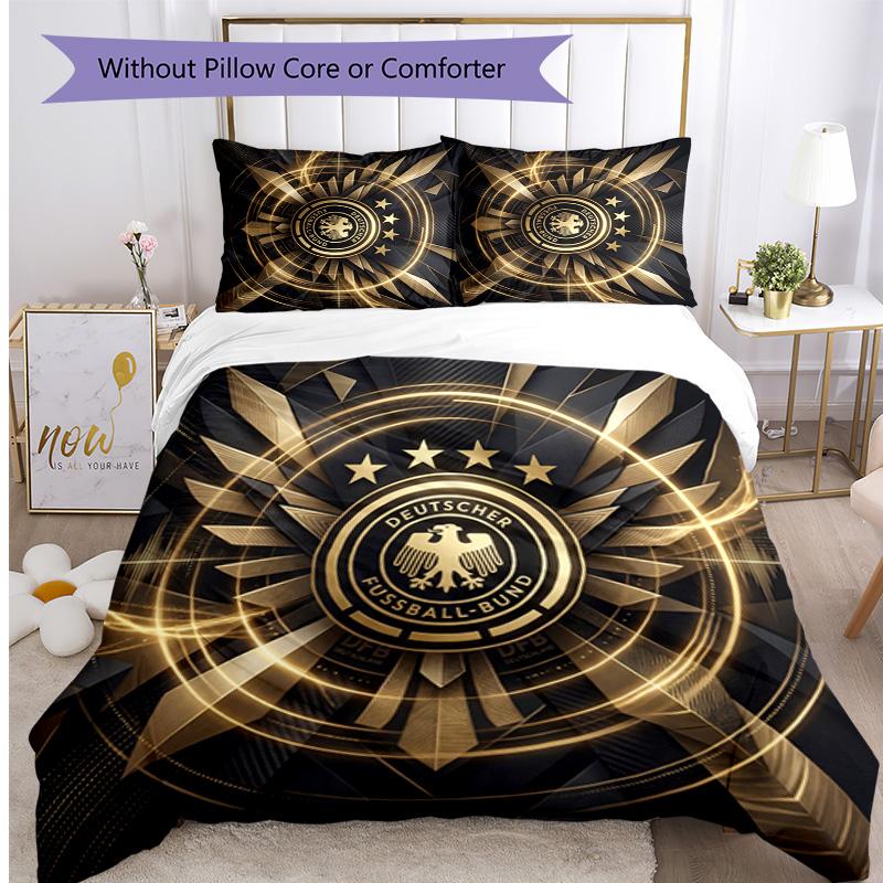 Germany Football Printed Bedding 3 Piece Set Cozy Breathable Bed Cover Set as Housewarming Holiday Gift