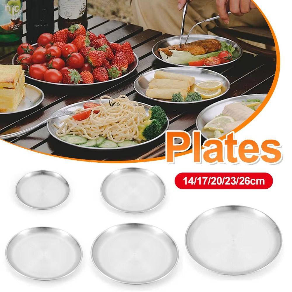 Round Shape Picnic Dinner Plate 14/17/20/23/26cm Dessert Plate Simple Dining Tray  Outdoor Camping