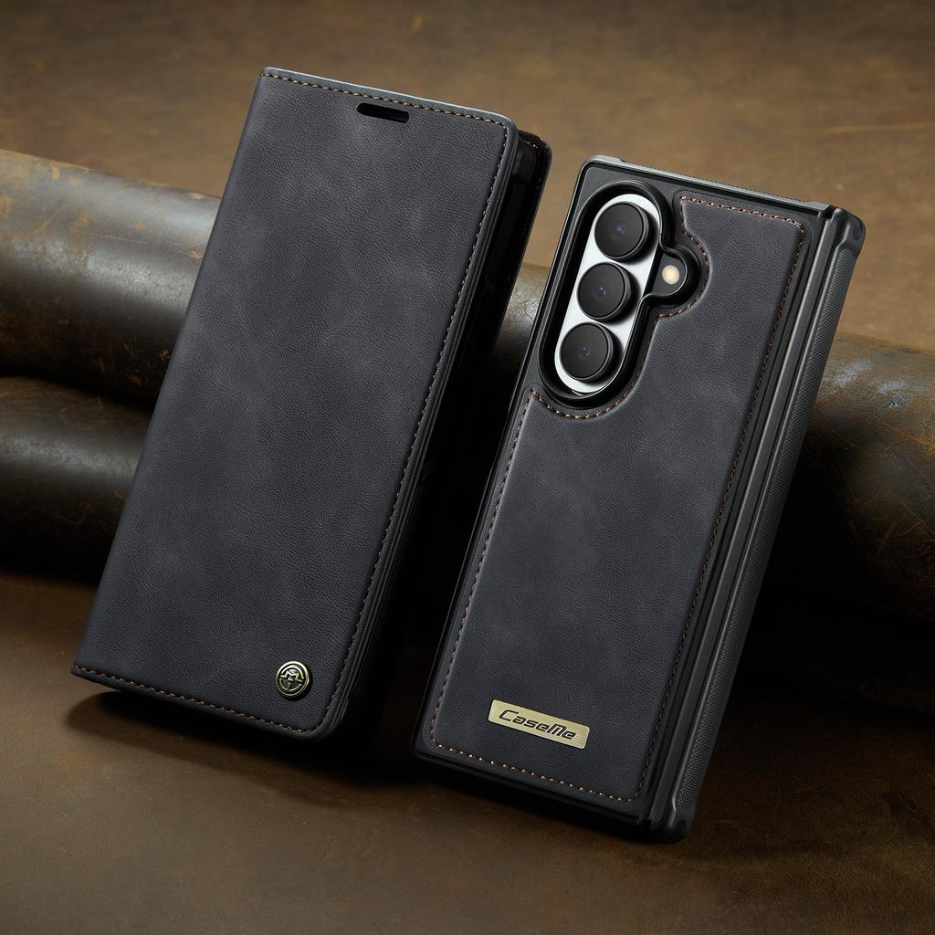 Leather Flip Case for Samsung Galaxy Z Fold 8 Ultra Stand Phone Cover Cards Cash Slots Bumper Case(Strong Back‑Side Magnet)