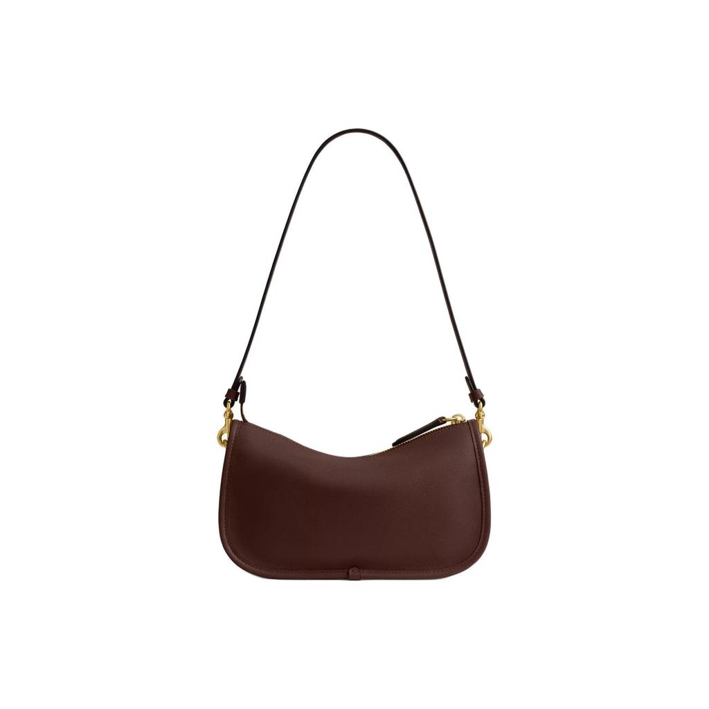 Coach Waverly 24 Logo Pebble Leather Shoulder Bag Women Shoulder Bag Maple-Brown CCC36-B4MPL