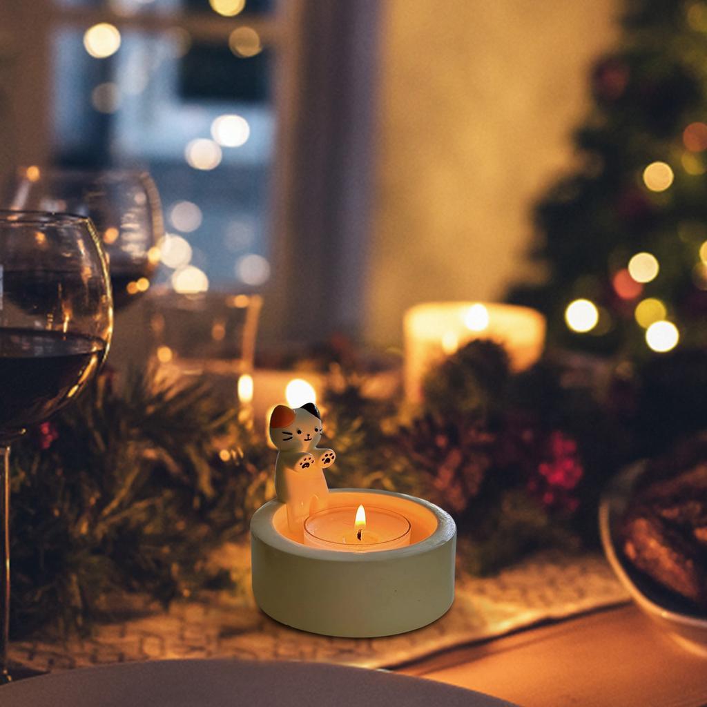 Подсвечник с котенком, милый подсвечник с котом, креативный подсвечник для ароматерапии, прочный высокотемпературный мультяшный подсвечник, украшение