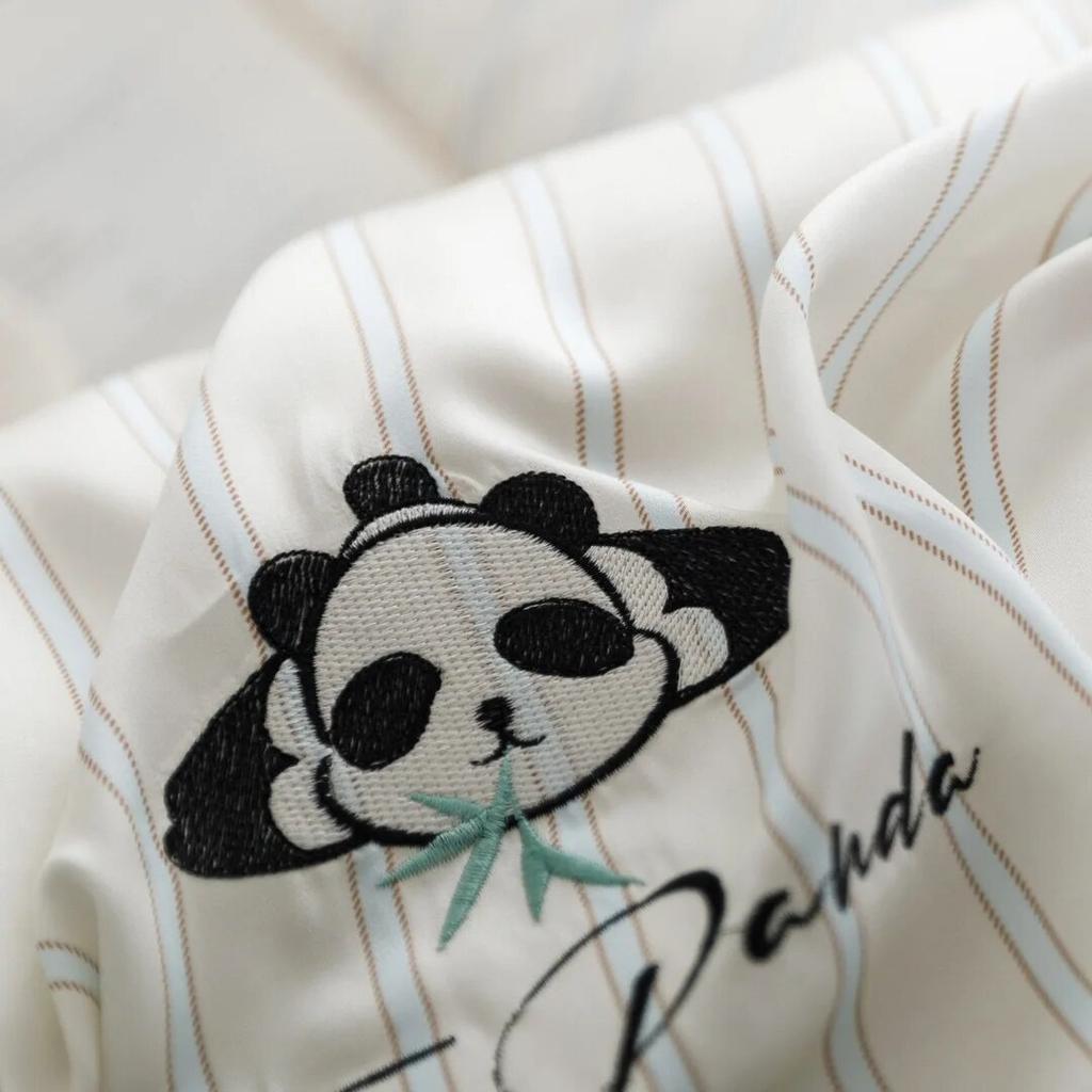 Boutique Panda Ice Silk Summer Cool Quilt 4pc Cool Feeling Fabric Blanket Queen Quilt Washable Silk Comforter Quilting 1PC
