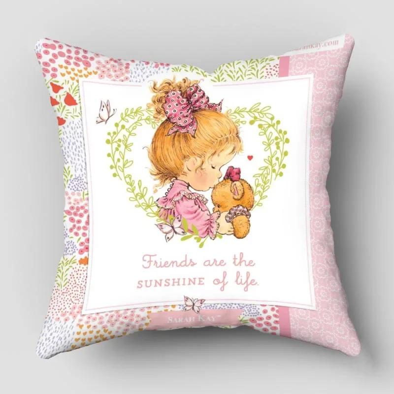 Pilow Cases Sarah Kay Cartoon Pillowcases Decorative Pillows For Sofa Car Decoration Cushion Cover Wjy12.25