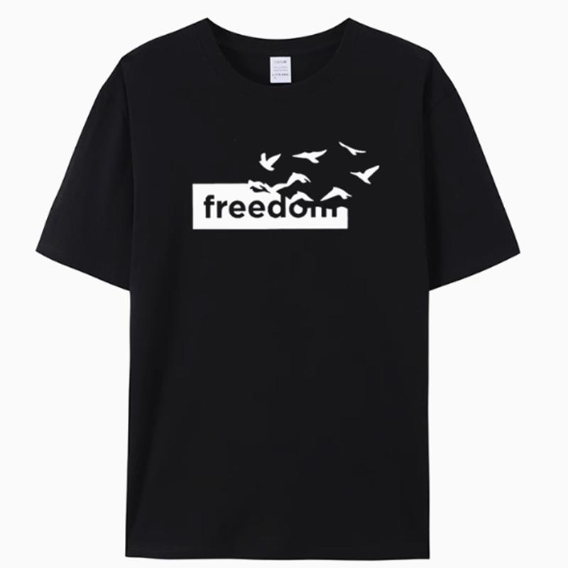 2025 Luxury Summer Fashion Cotton Round Neck T-shirt Freedom Printed Short Sleeves For Men And Women Can Be Loose And Versatile