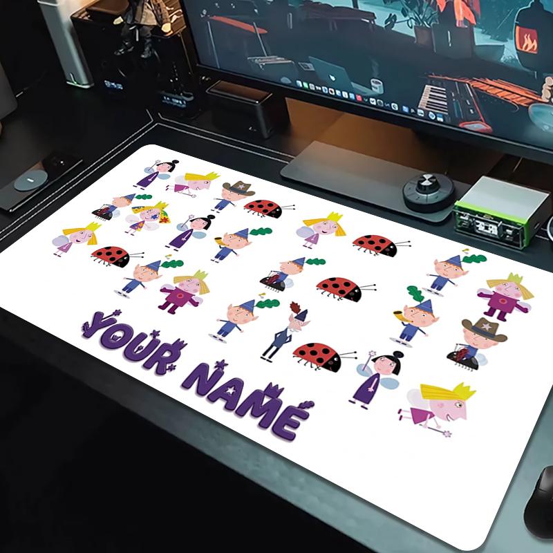 Custom Name Ben Holly'S Little Kingdom Mouse Pad Large Gaming Table Cushion Nonslip Laptop Tablet Big Mousepad Xxl Mat Mini Pc Playmat With Lock Edge
