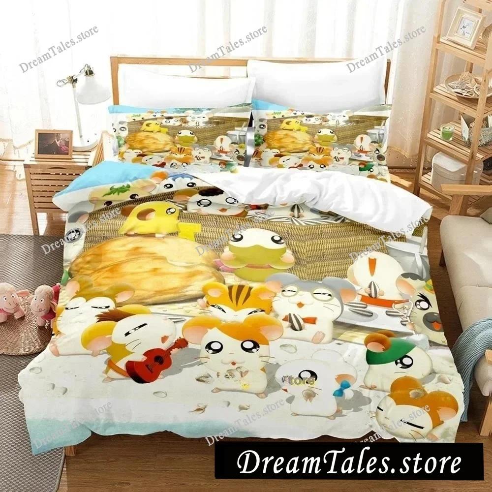 3D Печатный Мультяшный Животный Hamtaro Комплект Постельного Белья Односпальный Полуторный Полный Queen King Размер Комплект Постельного Белья Взрослый Детский Спальня Пододеяльник Комплекты