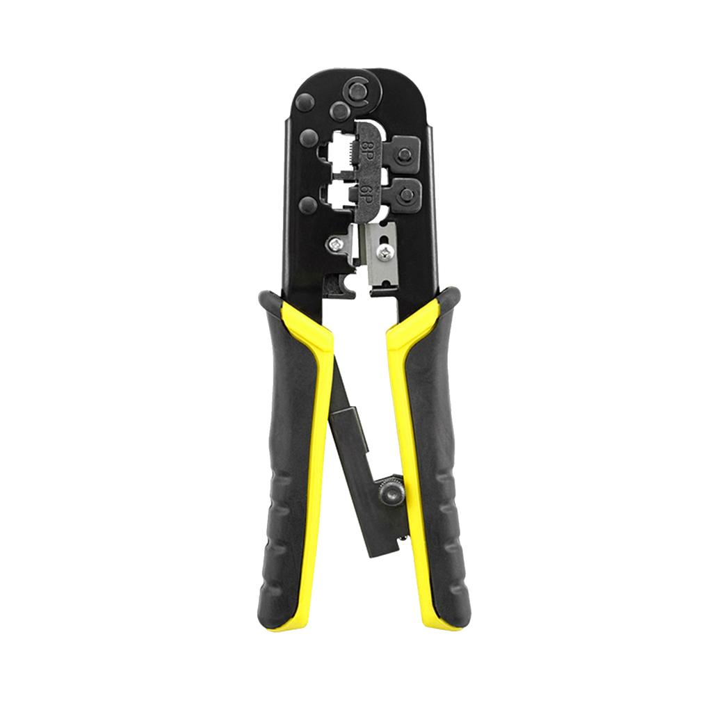 Ratcheting Crimping Tool 3 In 1 Multifunction Wire Crimpers Stripper Cutter, 8P 6P Network Line