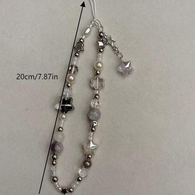 Персонализированная цепочка для мобильного телефона в стиле Ins, цепочка для телефона с бусинами в виде звезд, ремешок-браслет на запястье, брелок, милый ремешок для телефона в стиле Y2K