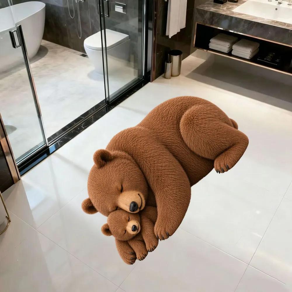 Bathroom mat 60x90 cm 2 mm 3d effect bronze