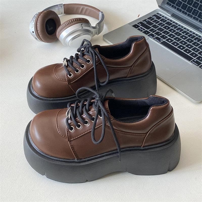 Модные женские туфли дерби в британском стиле, туфли-оксфорды на платформе в стиле ретро с круглым носком, черные туфли в стиле Лолиты, женские туфли в стиле преппи в форме JK
