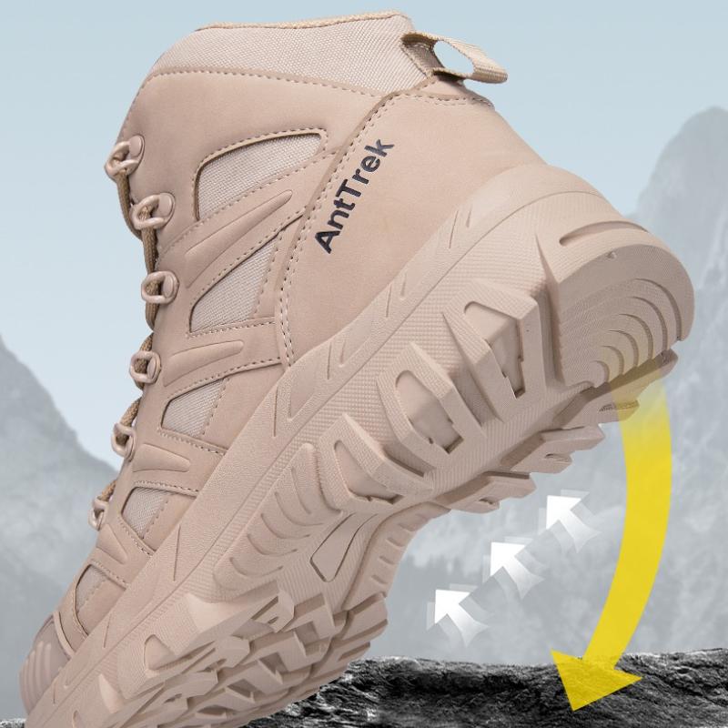 Men's Climbing Shoes Tactical Boots Waterproof Military High Quality Motorcycle Hunting Hiking Shoes Breathable Boots