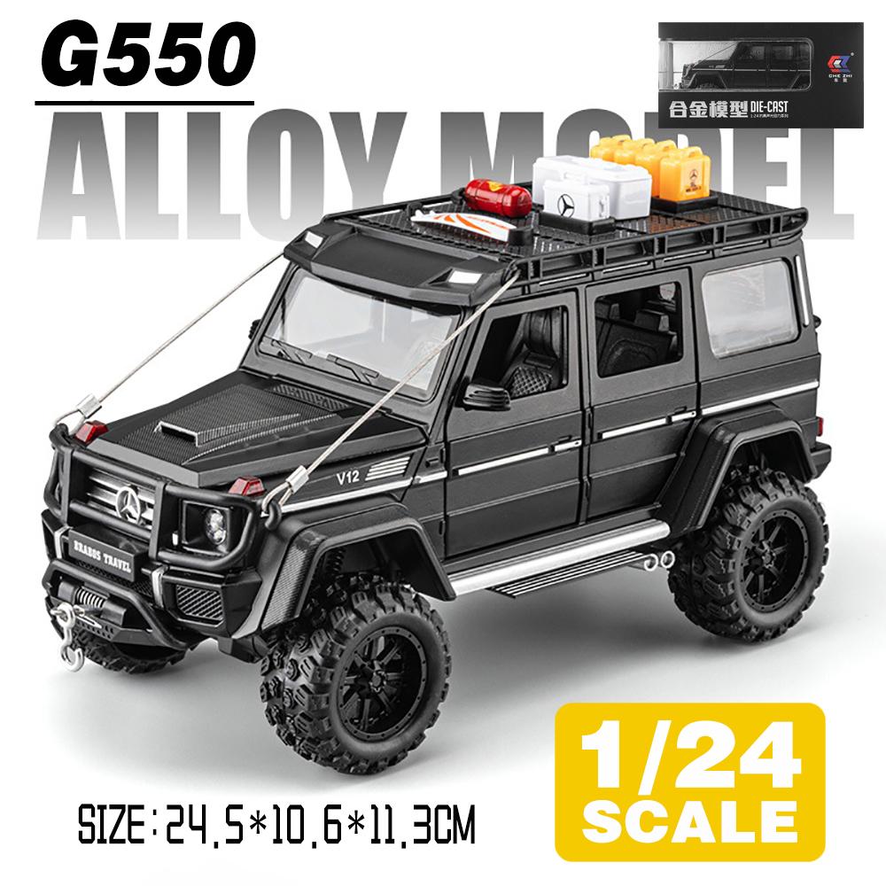 Масштаб 1/24, мини-автоматическое моделирование BENZ Adenture G550 SUV 4x4, литой игрушечный транспорт со звуком и светом, подарок для мальчиков