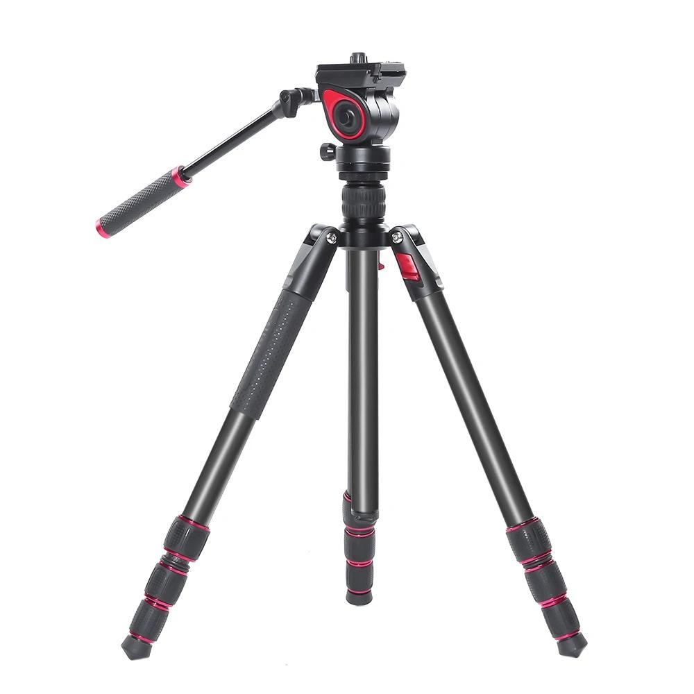 Miliboo MUFA-BK 62.6-inch Foldable Tripod Camera Stand with Fluid Tripod Head Aluminum Alloy 5kg/