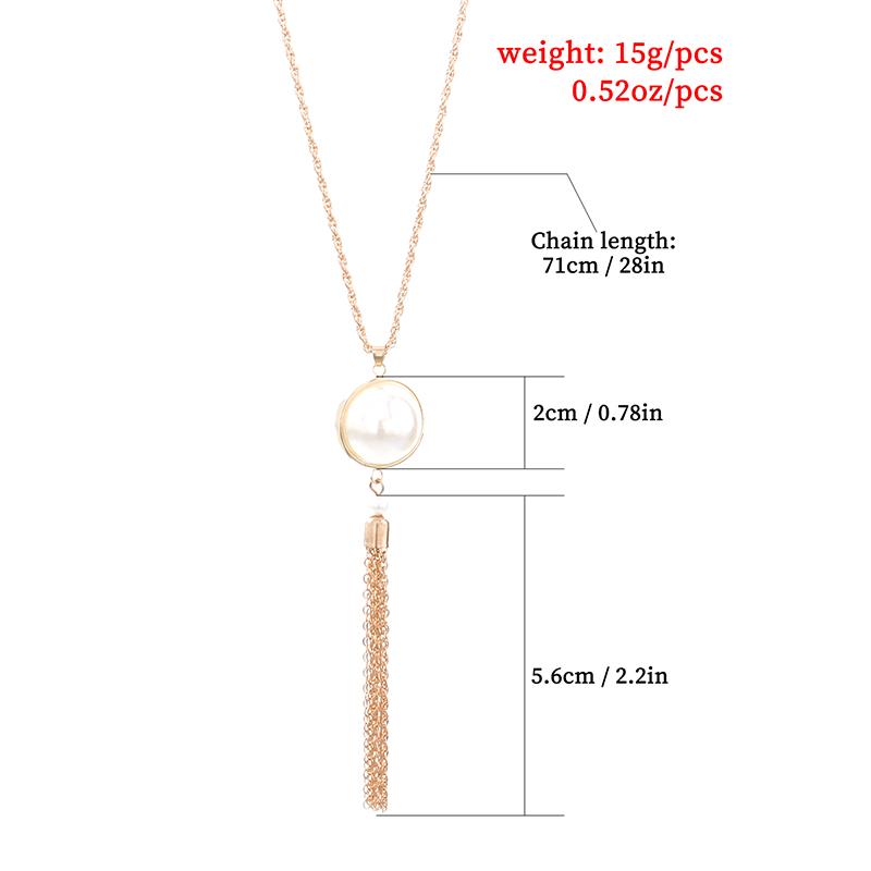 Простой узел кисточка длинное ожерелье свитер цепь популярный жемчуг женский кулон