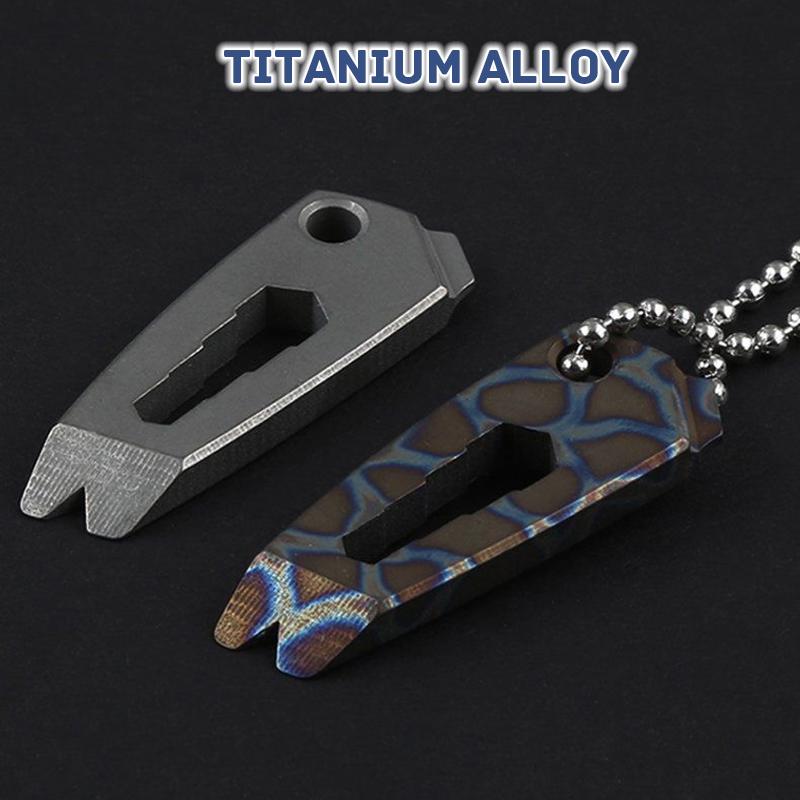 МИНИ Лом Сжигаемый Титановый Сплав EDC Гвоздодер Плоская Отвертка Вскрыватель Коробки Многофункциональный Брелок Подвеска Инструменты Ожерелье