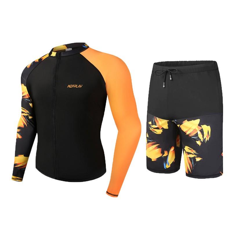 Mens UV Protection Rash Guard Set Quick Dry Swimwear Surfing Diving Snorkeling Water Sports