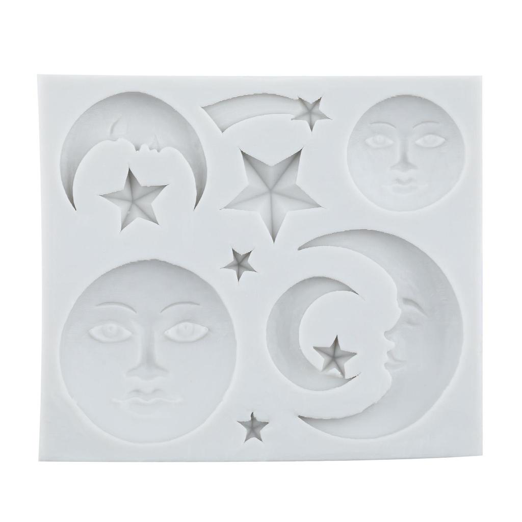 Силиконовая форма Солнце Луна Лицо Звезда Мифология Древней Греции Формы для мастики Инструменты для украшения торта Топпер для кекса Конфеты Смола Глина Шоколад Форма для гампасты