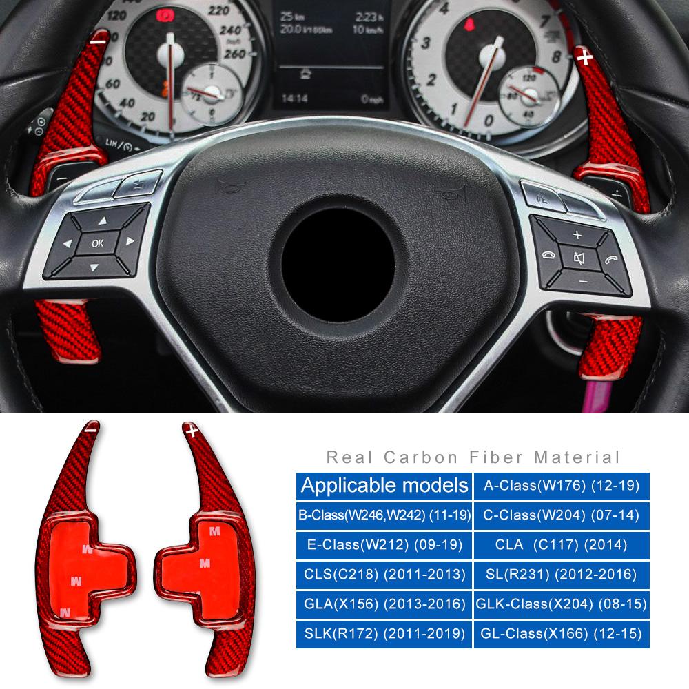 Накладки на подрулевые лепестки из настоящего жесткого углеволокна для Mercedes Benz A B Class W204 W447 W176 W246 MB SLK R172 CLA C117 GLA X156