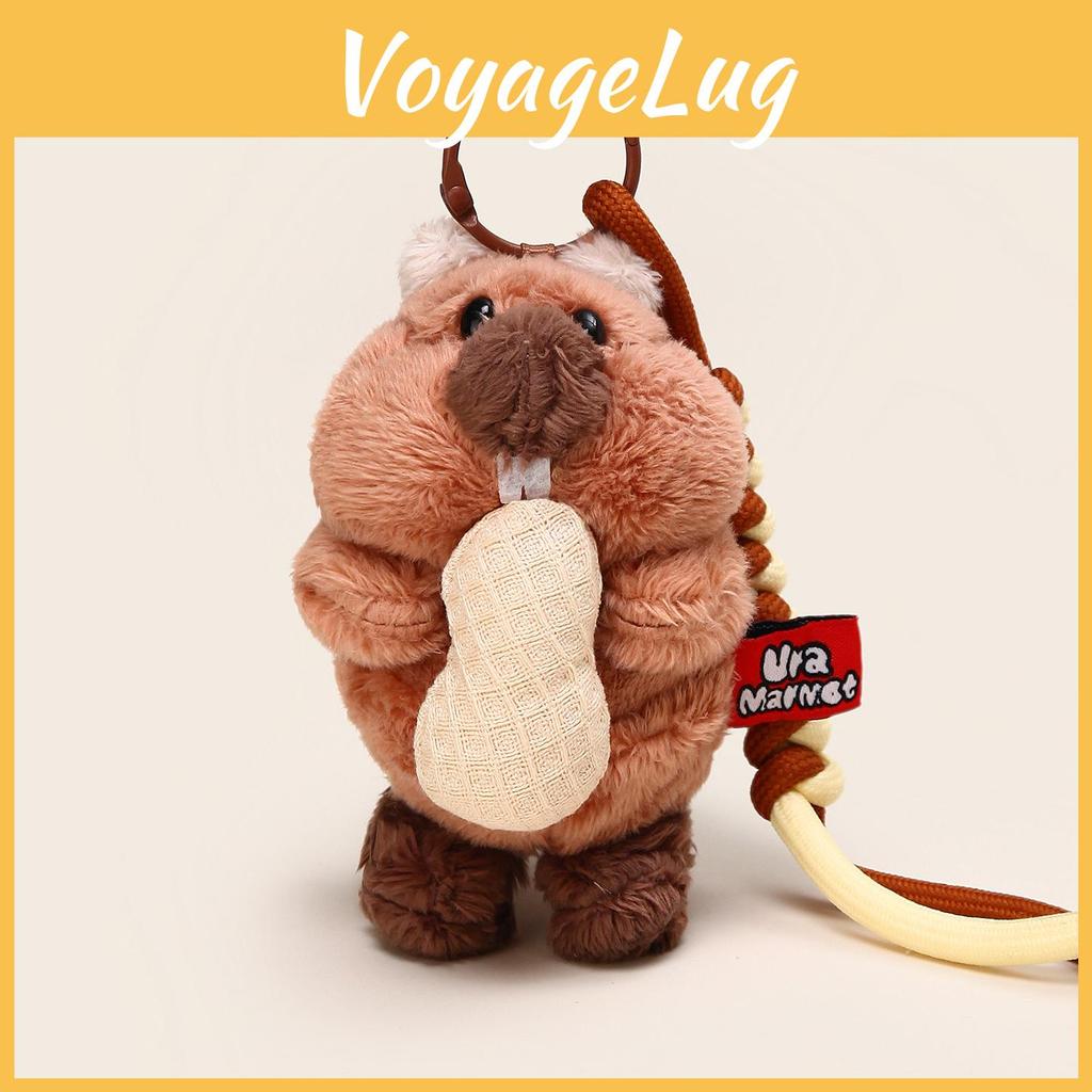 Cartoon Eating Cute Groundhog Plush Toy Pendant Keychain Gift For