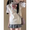Women’s Grey Knit Vest - Japanese Academy Style School Uniform Top