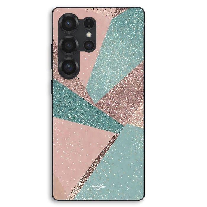 Coque de téléphone - MANIACASE - Samsung Galaxy S25 Ultra - Silicone TPU - Fond de texture abstrait - Vert/Marron