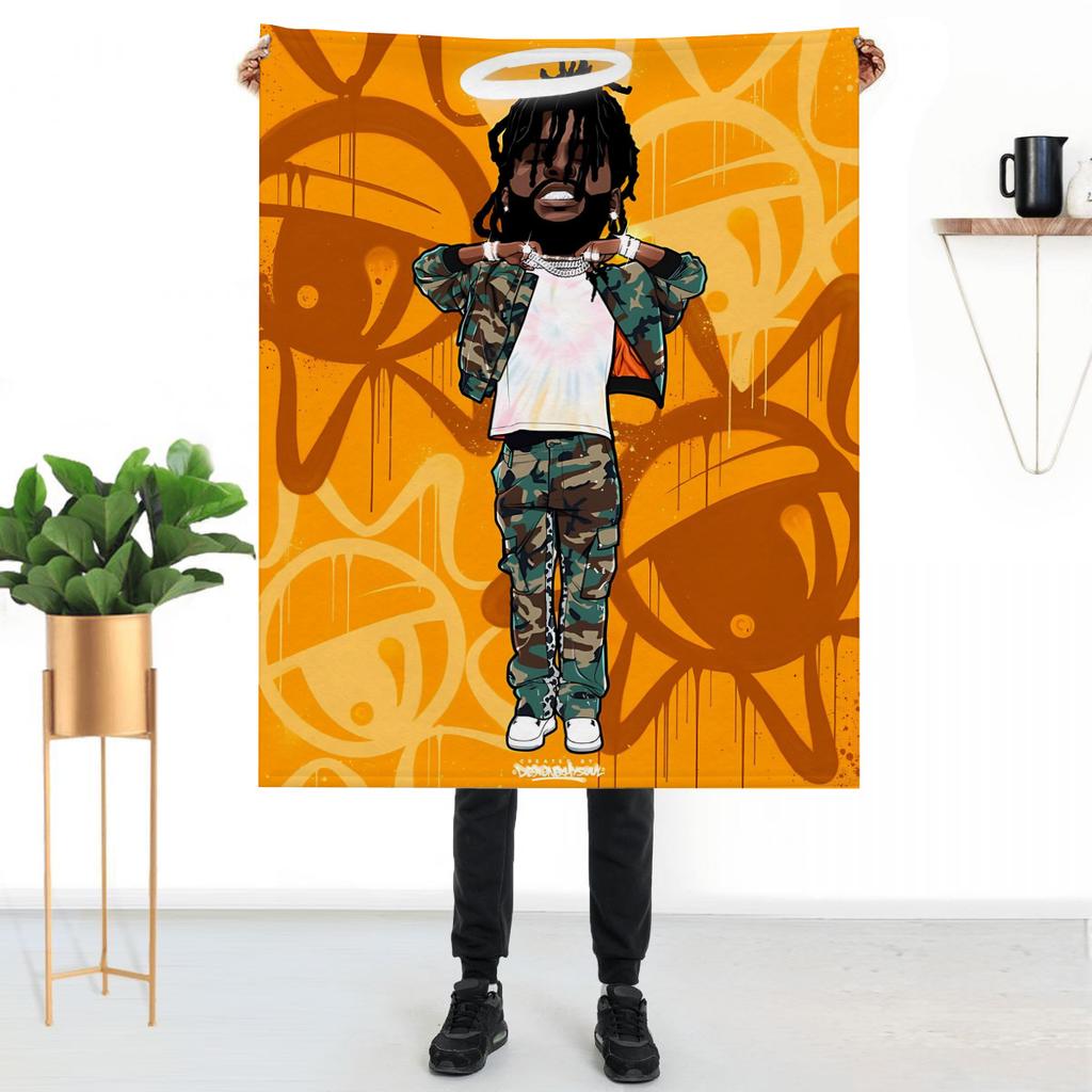 Плед на колени с изображением рэпера Chief Keef, для дома и декора, пледы для кровати, дивана, с аниме-тематикой, пушистые, мягкие, роскошные, детские.
